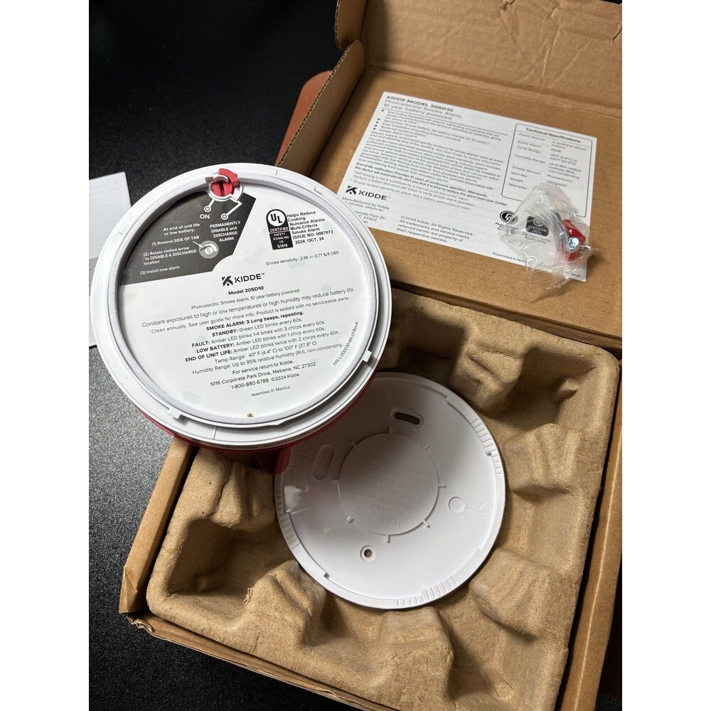 Kidde Photoelectric Smoke Alarm 10 Year Battery Powered Model 20SD10